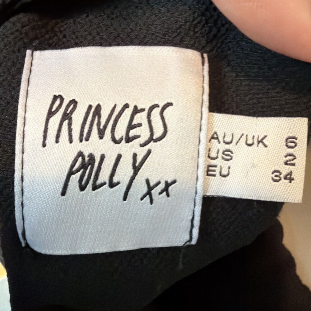 Boho Sporty Chic Grunge Night Out Princess Polly Ragnar Tie Front Romper Black 2 - Picture 6 of 8